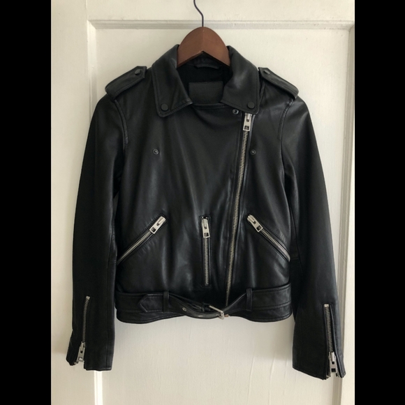 All Saints Balfern Leather Biker Jacket - Picture 5 of 13